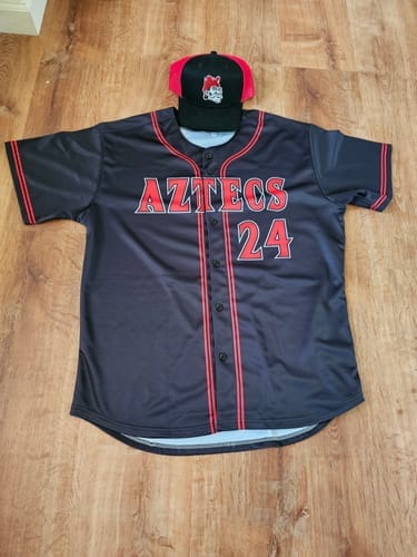 Customer photo review of Custom Black Pink-Powder Blue Stripe Fashion Authentic Baseball Jersey