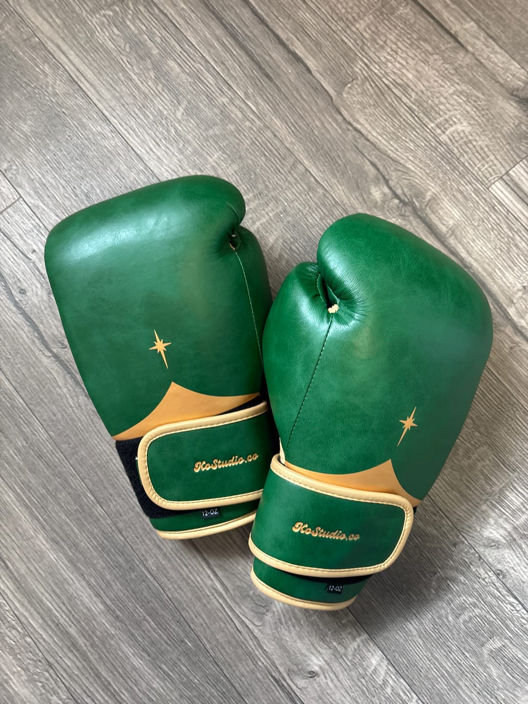 Customer photo review of Emerald Boxing Gloves
