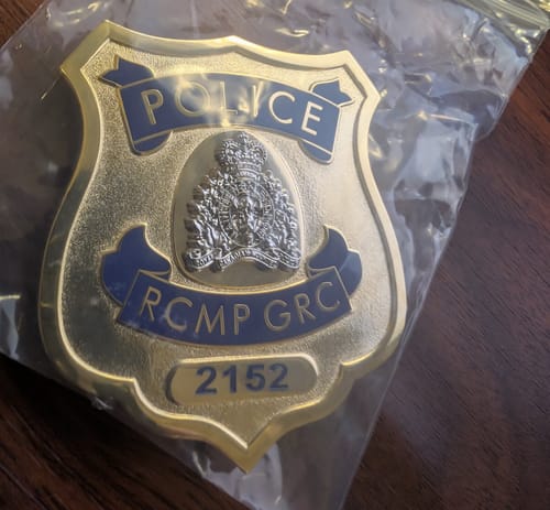 Customer photo review of RCMP GRC Royal Canadian Mounted Police Badge Customizable Number