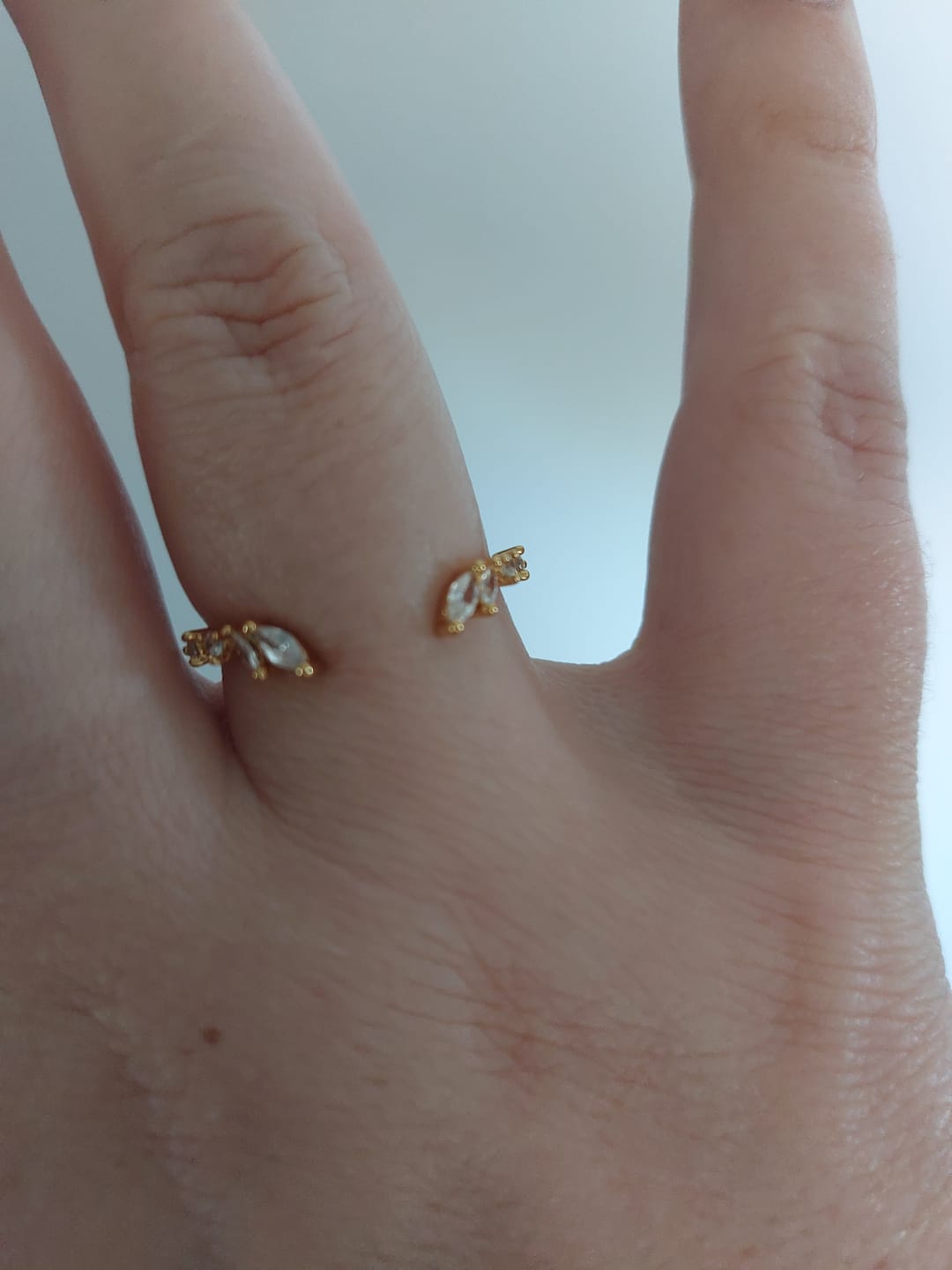 Customer photo review of Lily Crystal Gold Vine Ring