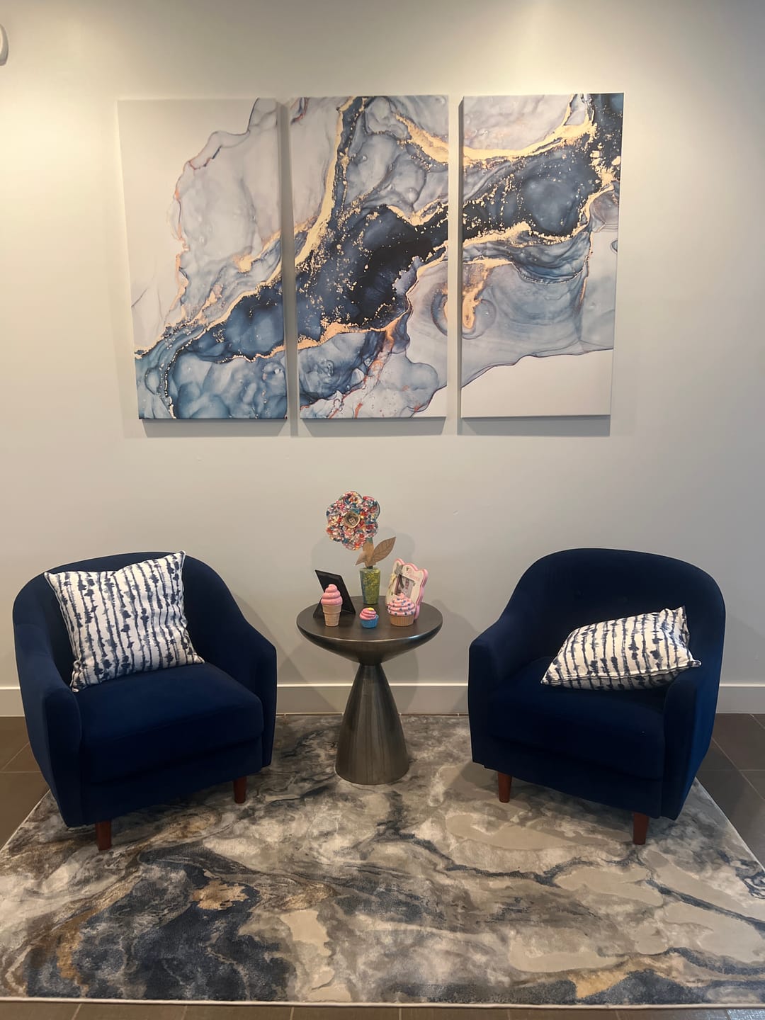 Customer photo review of Abstract Art Print - Blue Abstract Canvas Wall Art Print Abstract Art Fluid Effect Marble Wall Art