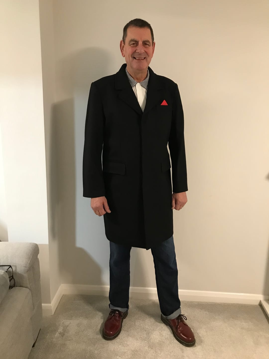Customer photo review of Mens Overcoat in Wool - Black
