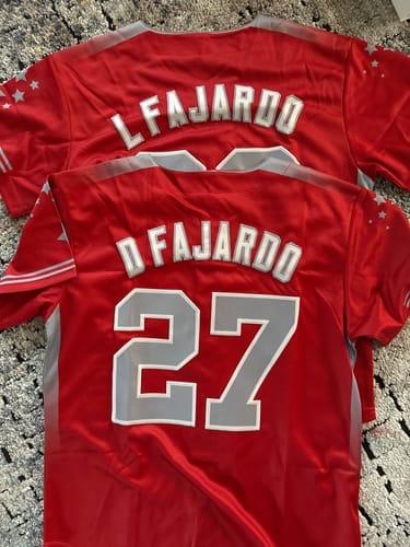 Customer photo review of Custom Red Navy-White Classic Style Authentic Baseball Jersey