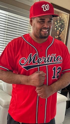 Customer photo review of Custom Black Red-White Classic Style Authentic Baseball Jersey