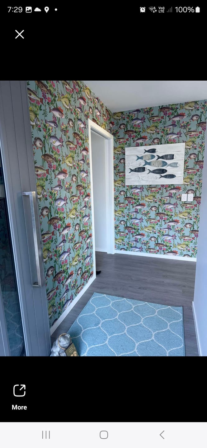 Customer photo review of Lagoon Fish Wallpaper - Teal