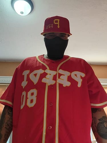 Customer photo review of Custom Navy Red-White Classic Style Authentic Baseball Jersey