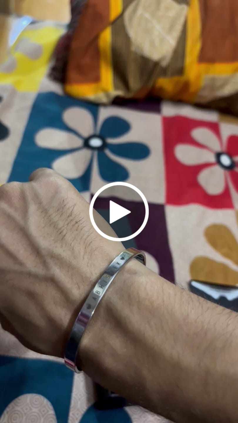 Customer video review of Personalised Silver Kada