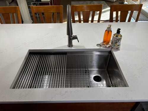 Customer photo review of 33" Workstation Kitchen Sink - Offset Drain Right- Single Bowl (5LS33R) - Create Good Sinks