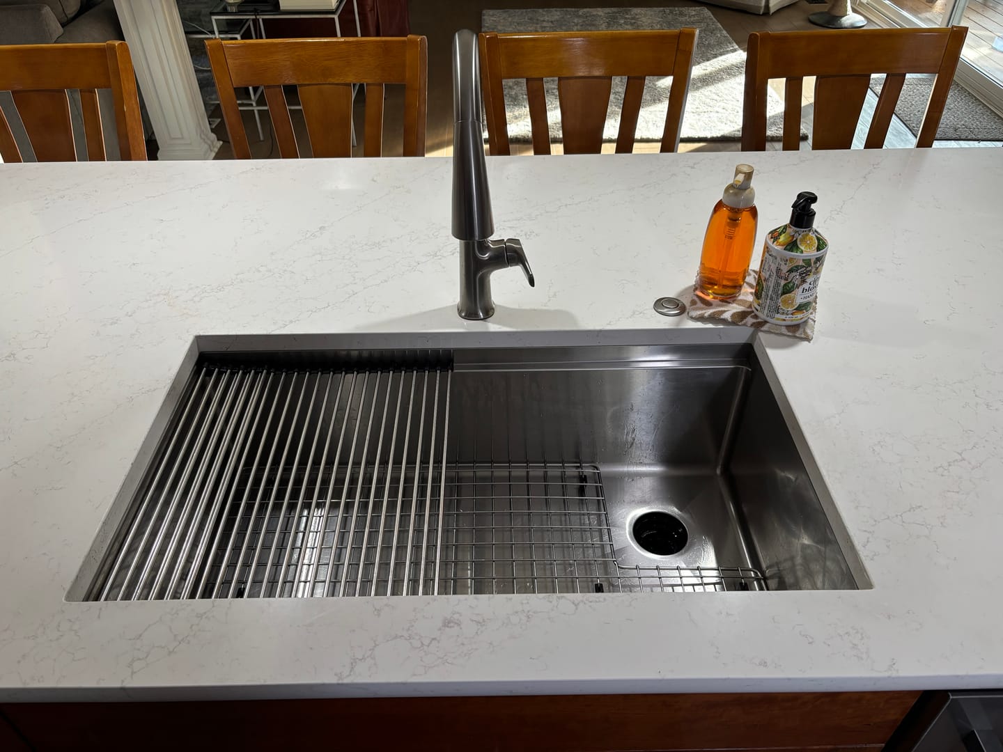 Customer photo review of 33" Undermount Workstation Sink – 16 Gauge Stainless Steel Single Bowl – Offset Drain Right – Seamless Drain (5LS33R)