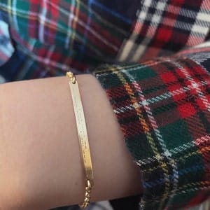 Customer photo review of Morse Code Skinny Bar Bracelet - Dainty Minimalist Bar Bracelet