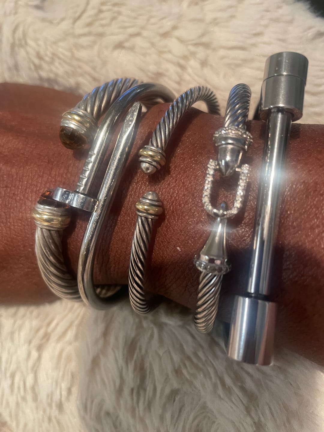 Customer photo review of Tabitha Stainless Steel Bar Bangle