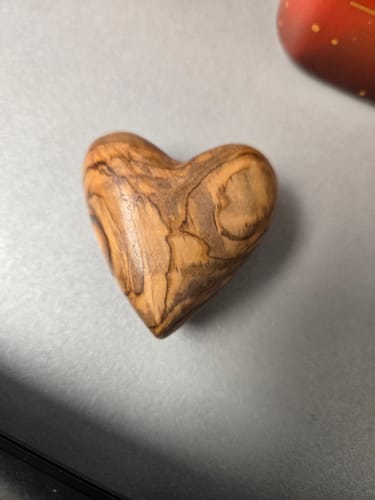 Customer photo review of Olive Wood Holy Land Pocket Heart