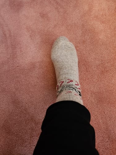 Customer photo review of J.B. Field's Women's 40 Below "Snowflake Pattern" Wool Thermal Winter Sock - SOCK OF THE WEEK