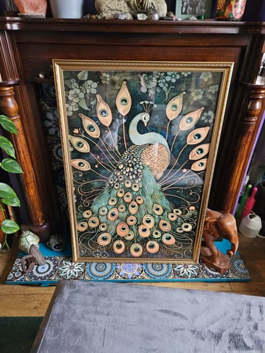 Customer photo review of Vintage Peacock No3 Print