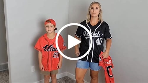 Customer photo review of Custom Red Navy-White Classic Style Authentic Baseball Jersey