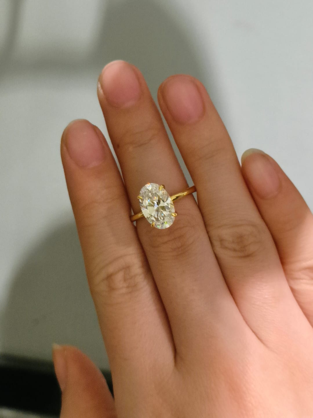 Customer photo review of S925 3.5 Carat Oval Cut Hidden Halo Engagement Ring In Sterling Silver Daily Wearable Ring