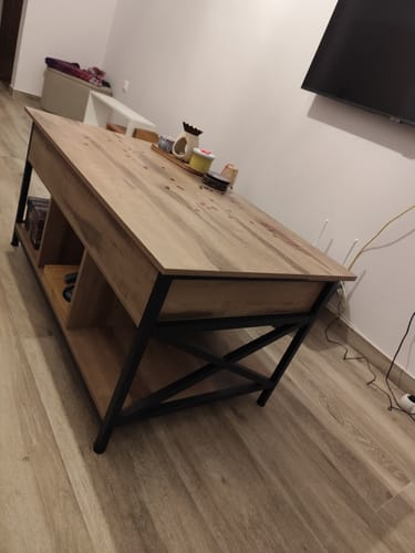 Customer photo review of Τραπεζάκι Σαλονιού Με Ρυθμιζόμενο Ύψος Βοηθητικό Τραπέζι Καθιστικού Καναπέ Κρυφός Αποθηκευτικός Χώρος LC-T205K50