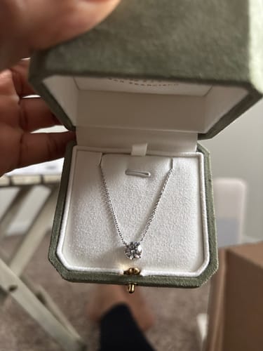 Customer photo review of M & Co. Bezel & Prong Diamond Pendant Necklace