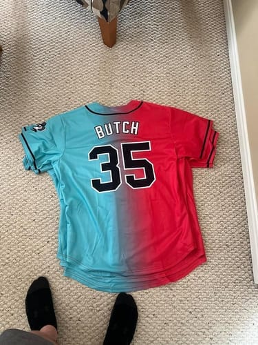 Customer photo review of Custom Navy Red-White Classic Style Authentic Baseball Jersey