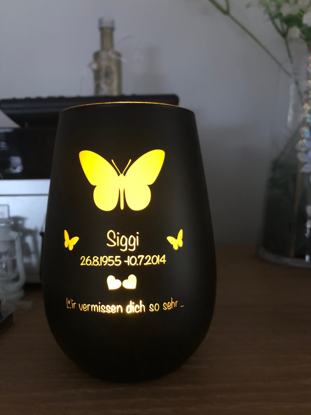 Customer photo review of Wir vermissen dich ... - Individuelles Trauerlicht