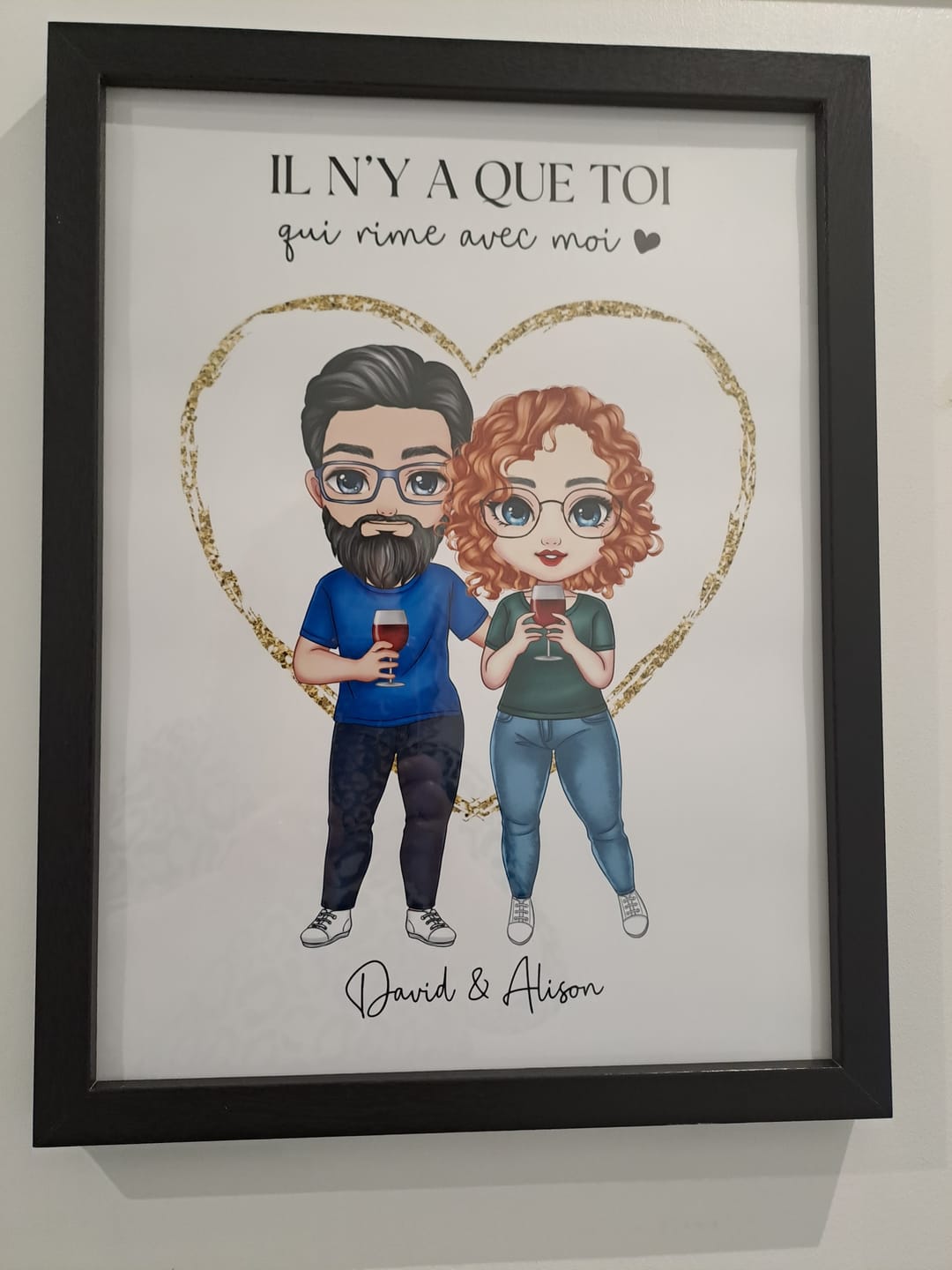 Customer photo review of Affiche Personnalisée - Couple Chibi
