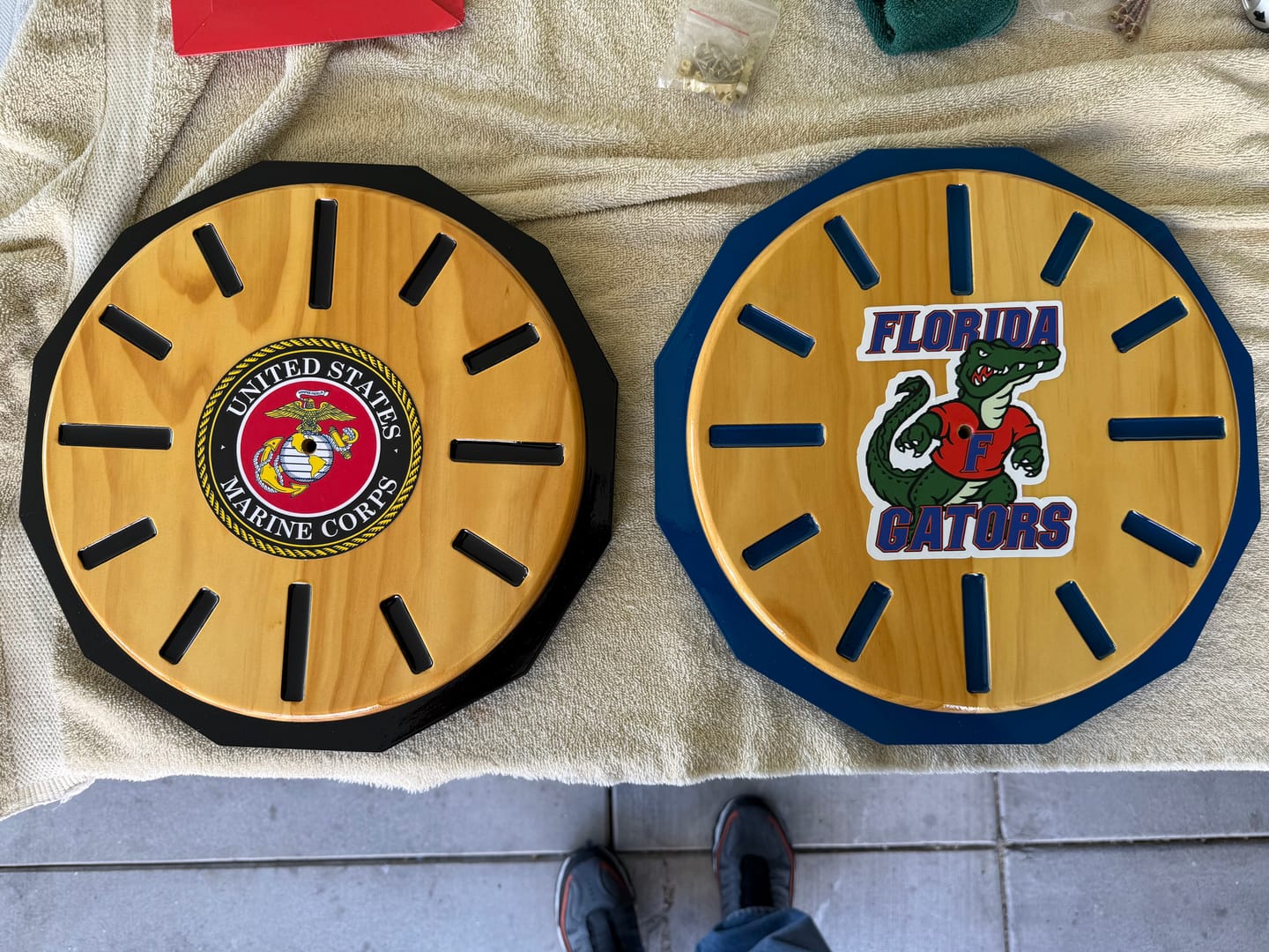Customer photo review of 12" Circle + Clock Dials Style 2 Acrylic Router Template