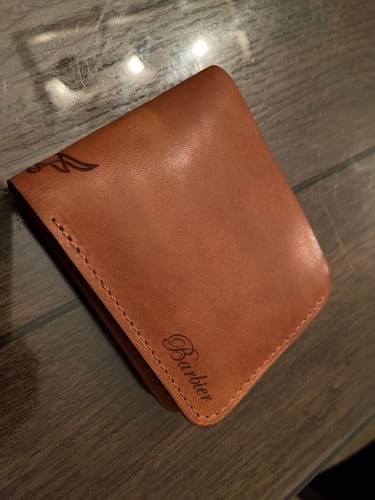 Customer photo review of Big Bend Bifold Wallet - Saddle Tan