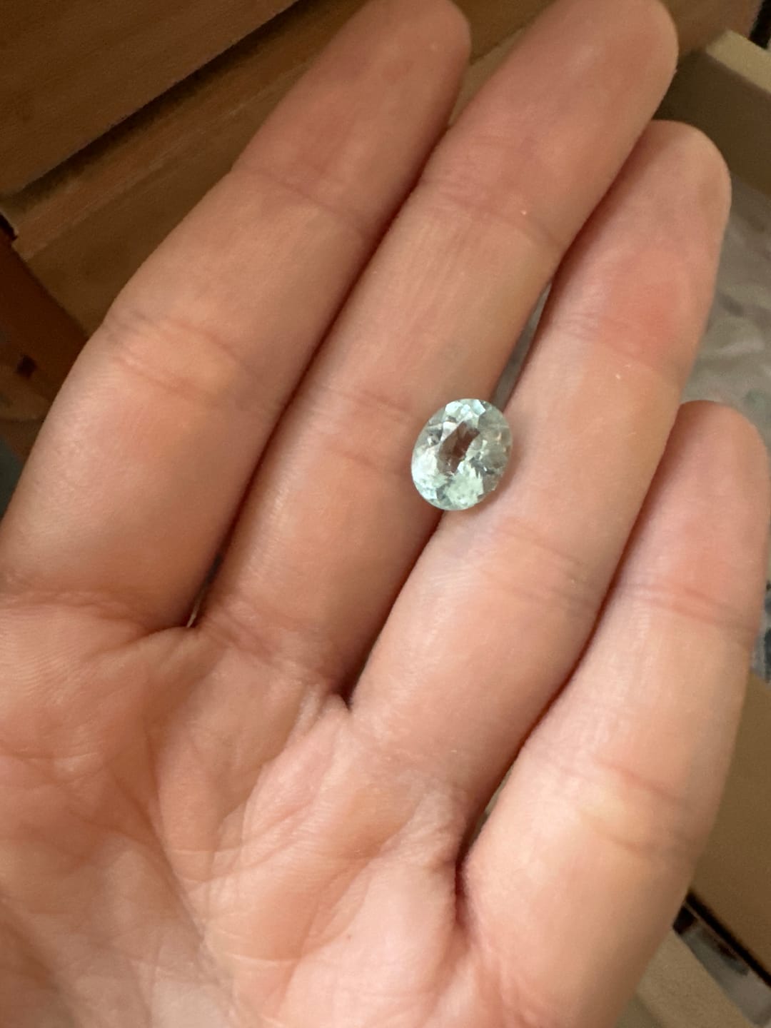 Customer photo review of Aguamarina Facetada Ovalada 9.7x8 mm