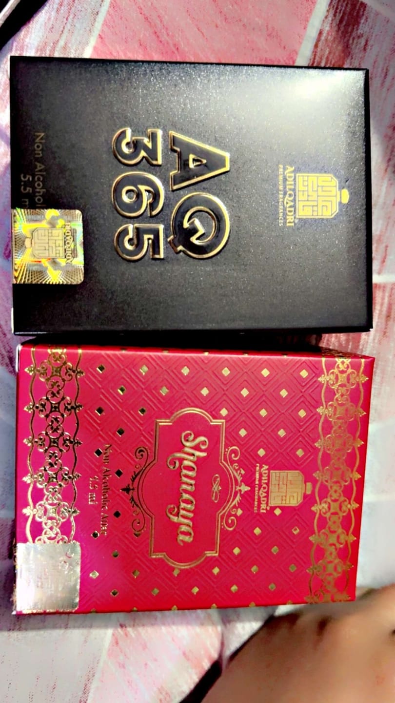 Customer photo review of 2 Pcs Attar Set Shanaya And AQ 365 5.5 Ml Each