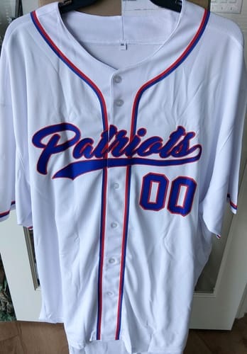 Customer photo review of Custom Black Red-White Classic Style Authentic Baseball Jersey