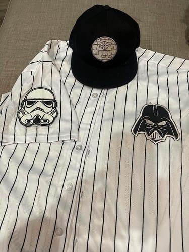 Customer photo review of Custom Red Black-White Solider Classic Style Authentic Baseball Jersey