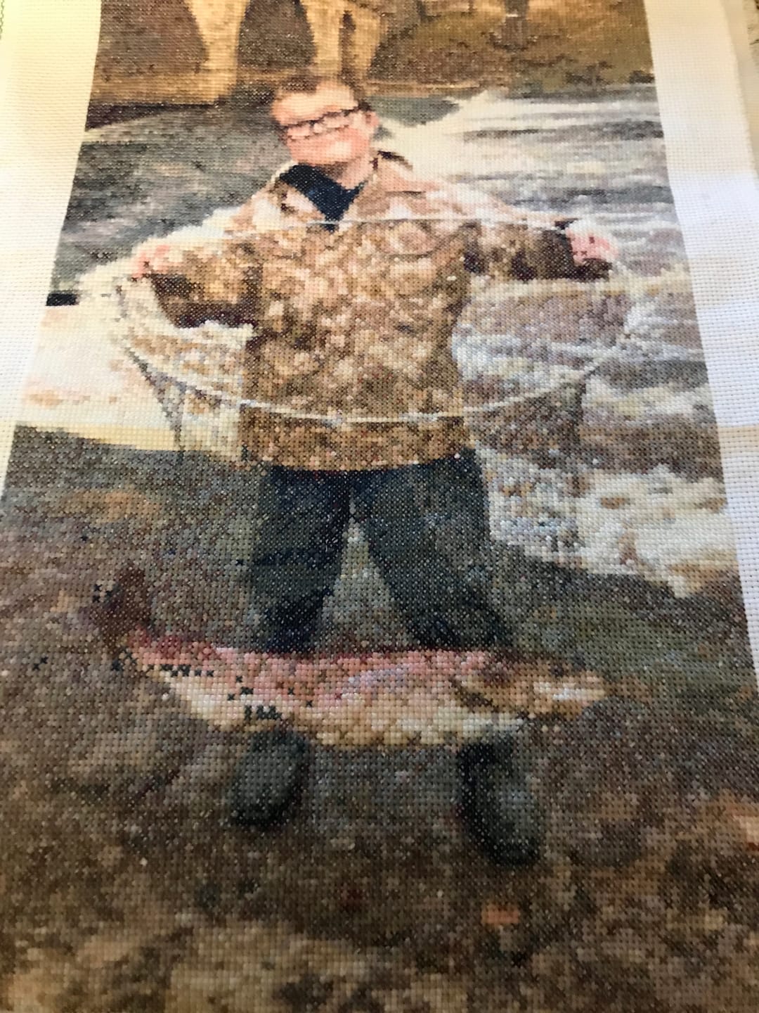Customer photo review of Custom Cross Stitch Tapestry Kit | Just Upload Your Photo!