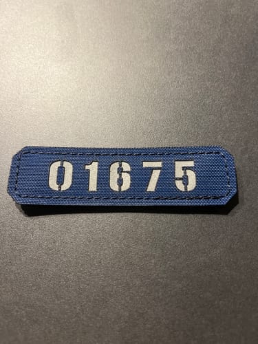 Customer photo review of Individuelle Namensschilder Lasercut Textil Patches (Ab 1 Stück)