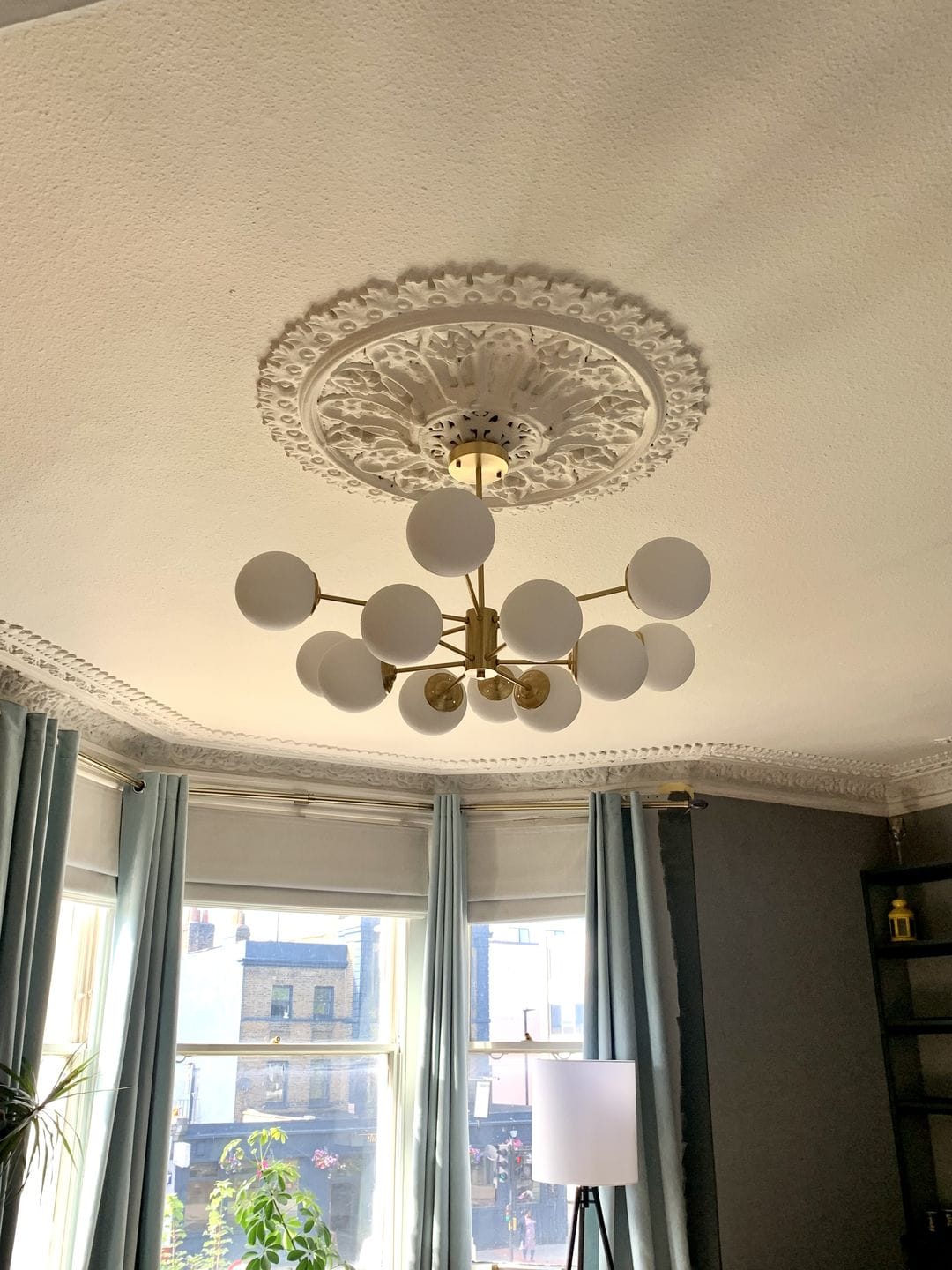 Customer photo review of Opal Glass Globe Sputnik Chandelier