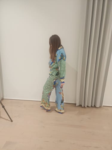 Customer photo review of Tropical Jungle Tiger Unique Print Long Sleeve Loose Shirt and Elastic Waist Pants Set