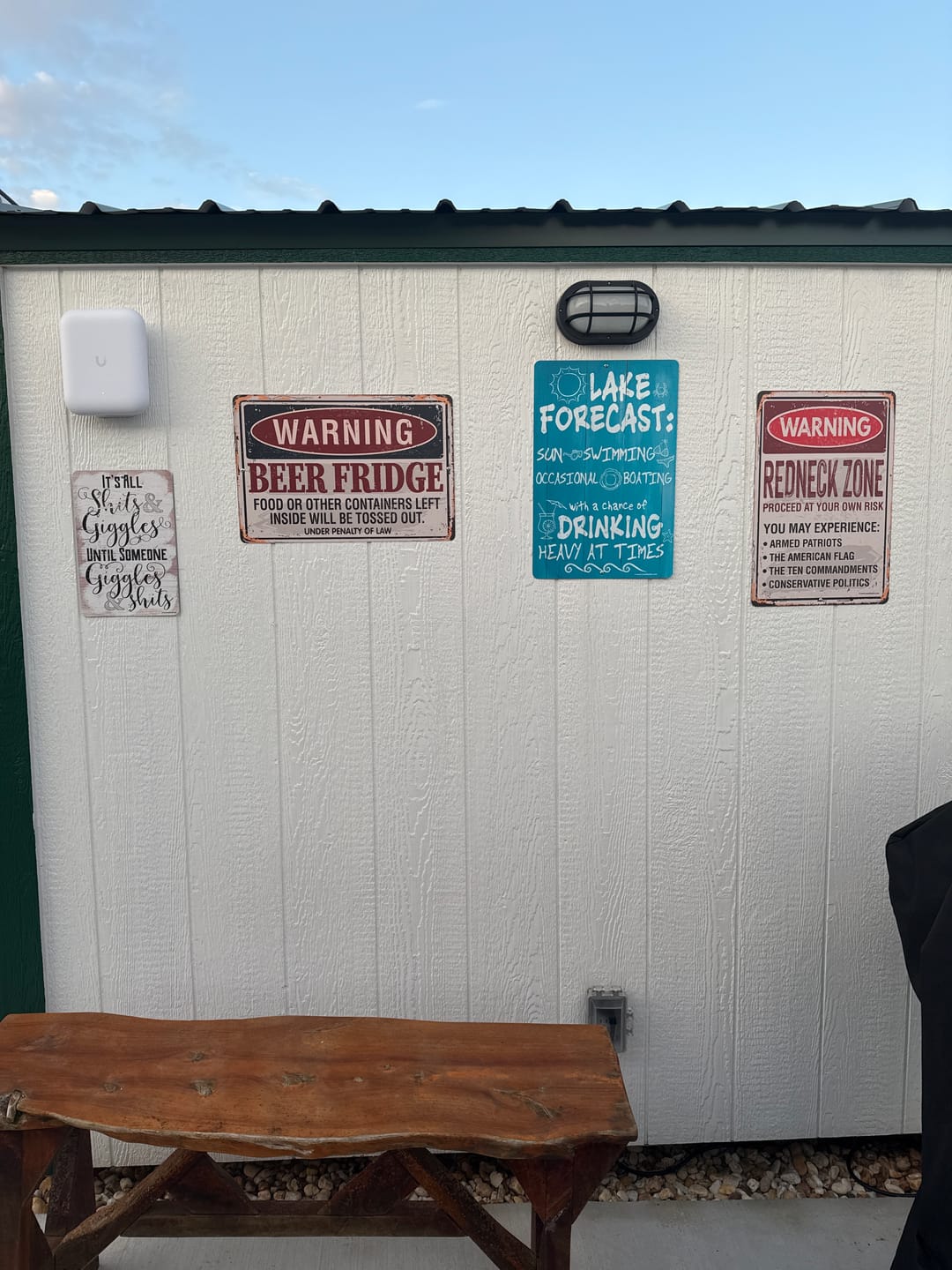 Customer photo review of It's All Shits And Giggles - Metal Sign