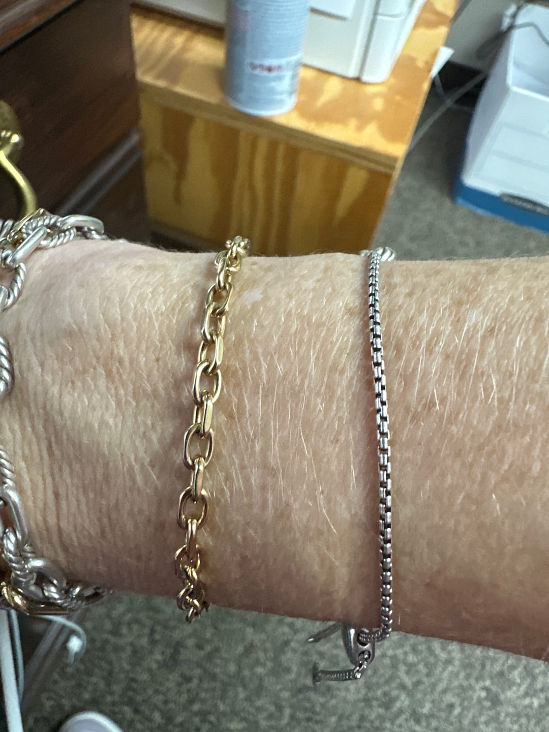 Customer photo review of Cuban T Bar Bracelet