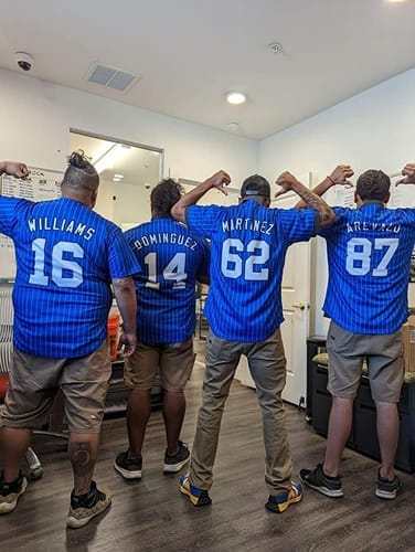 Customer photo review of Custom Navy Red-White Classic Style Authentic Baseball Jersey
