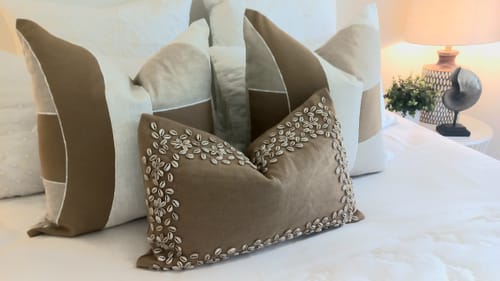 Customer photo review of Inter Gem Applique Natural Lounge Cushion 55 x 55cm