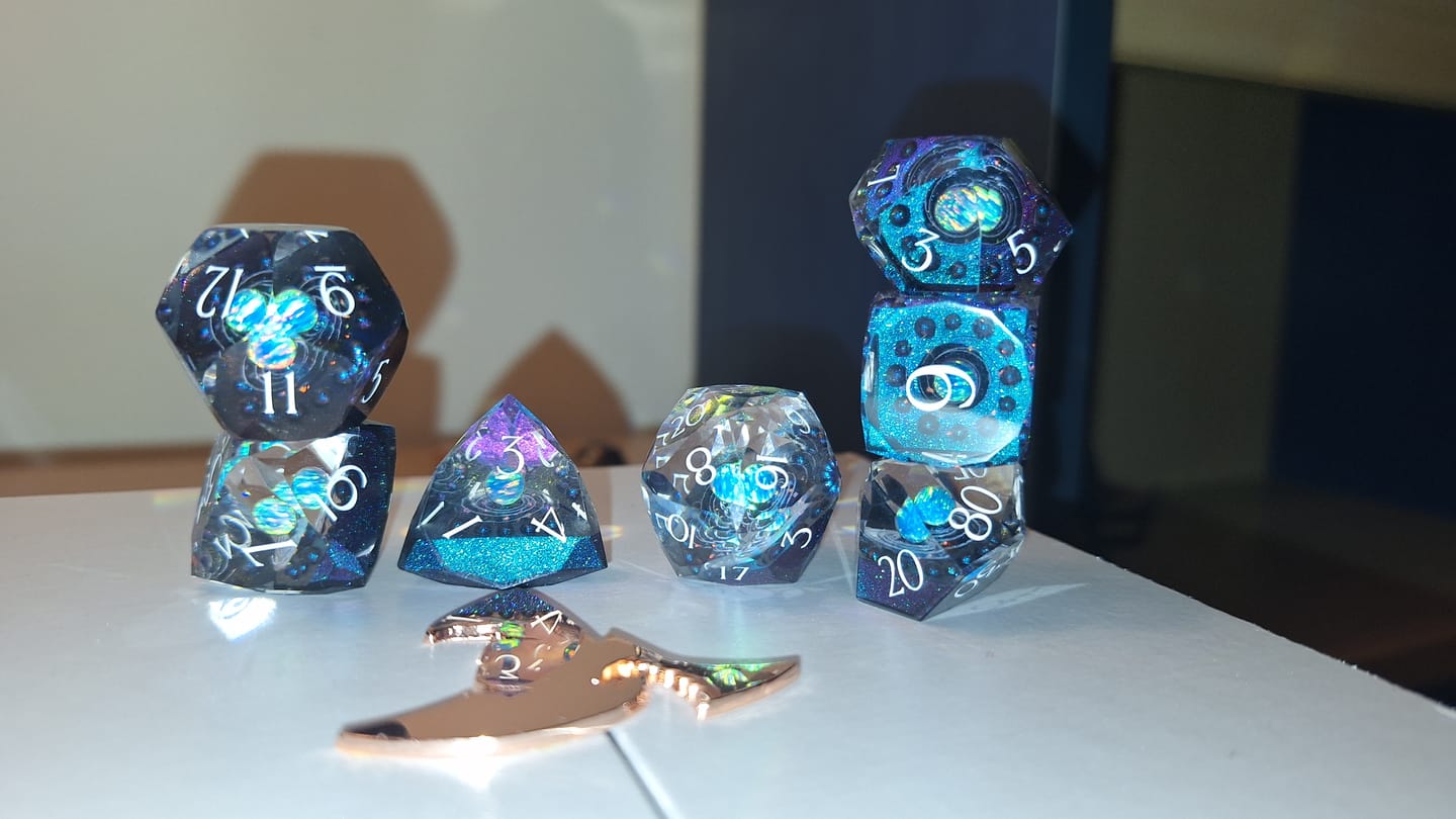 Customer photo review of Interchangeable D20 Dice Holder Necklace/Bracelet