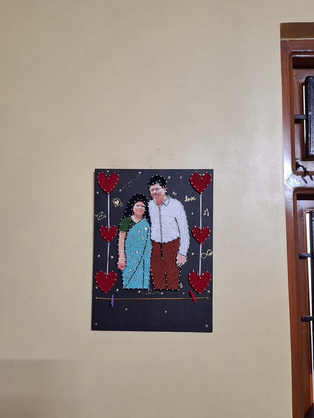 Customer photo review of Couple Portrait String Art
