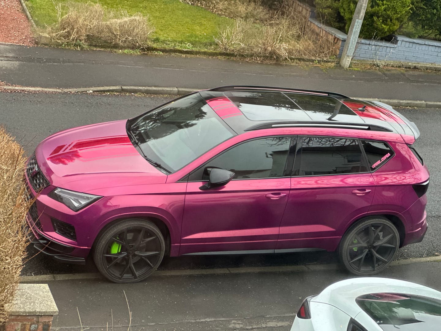 Customer photo review of Glossy Metallic Rich Maroon Vinyl Wrap