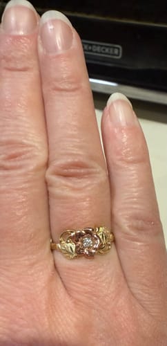 Customer photo review of Red Diamond Rose - Black Hills Gold Ladies Ring