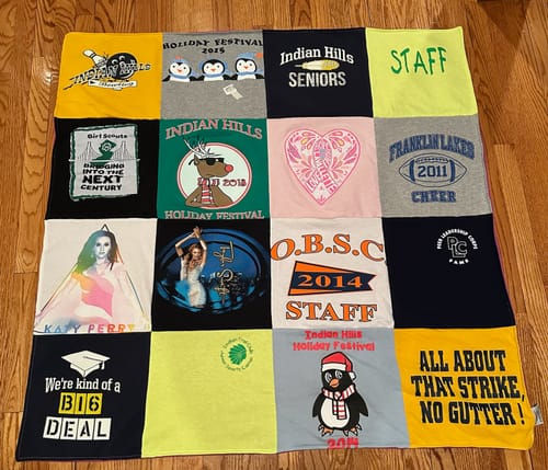 T-shirt quilt featuring franklin lakes cheer by BRITTNEY from NJ