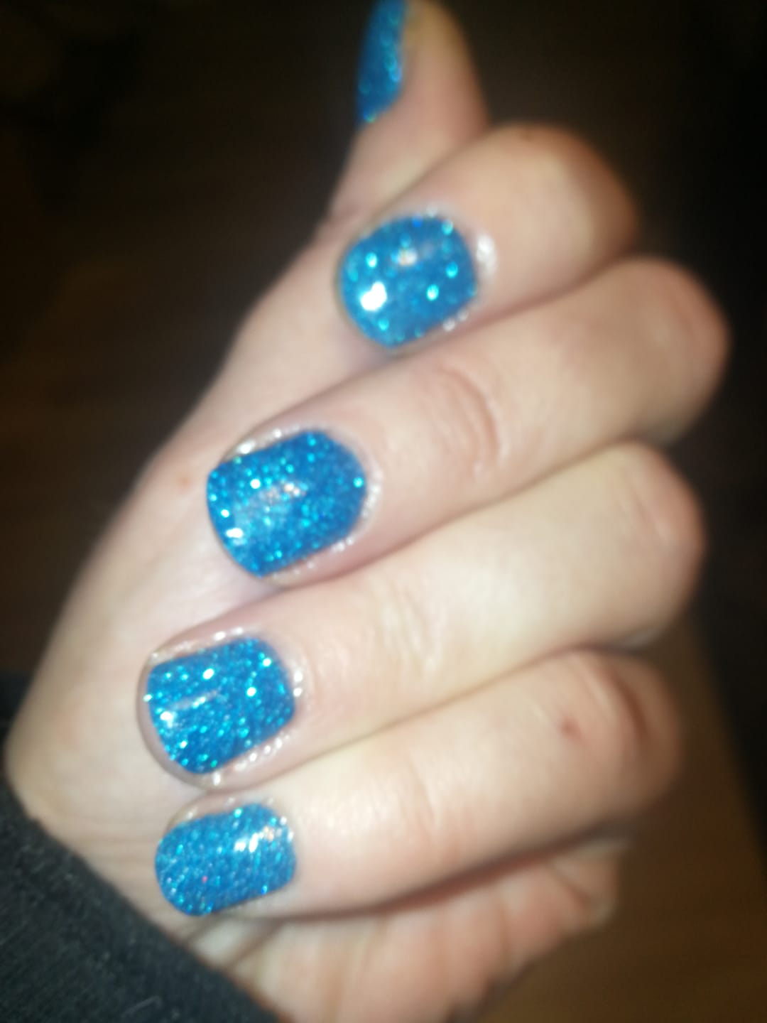 Customer photo review of Haze Blue Dipping Powder