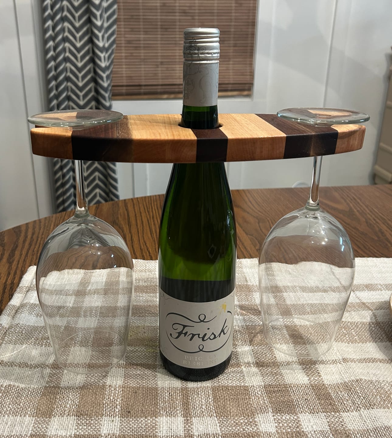 Customer photo review of 11x4" Wine Caddy 1 Acrylic Router Template