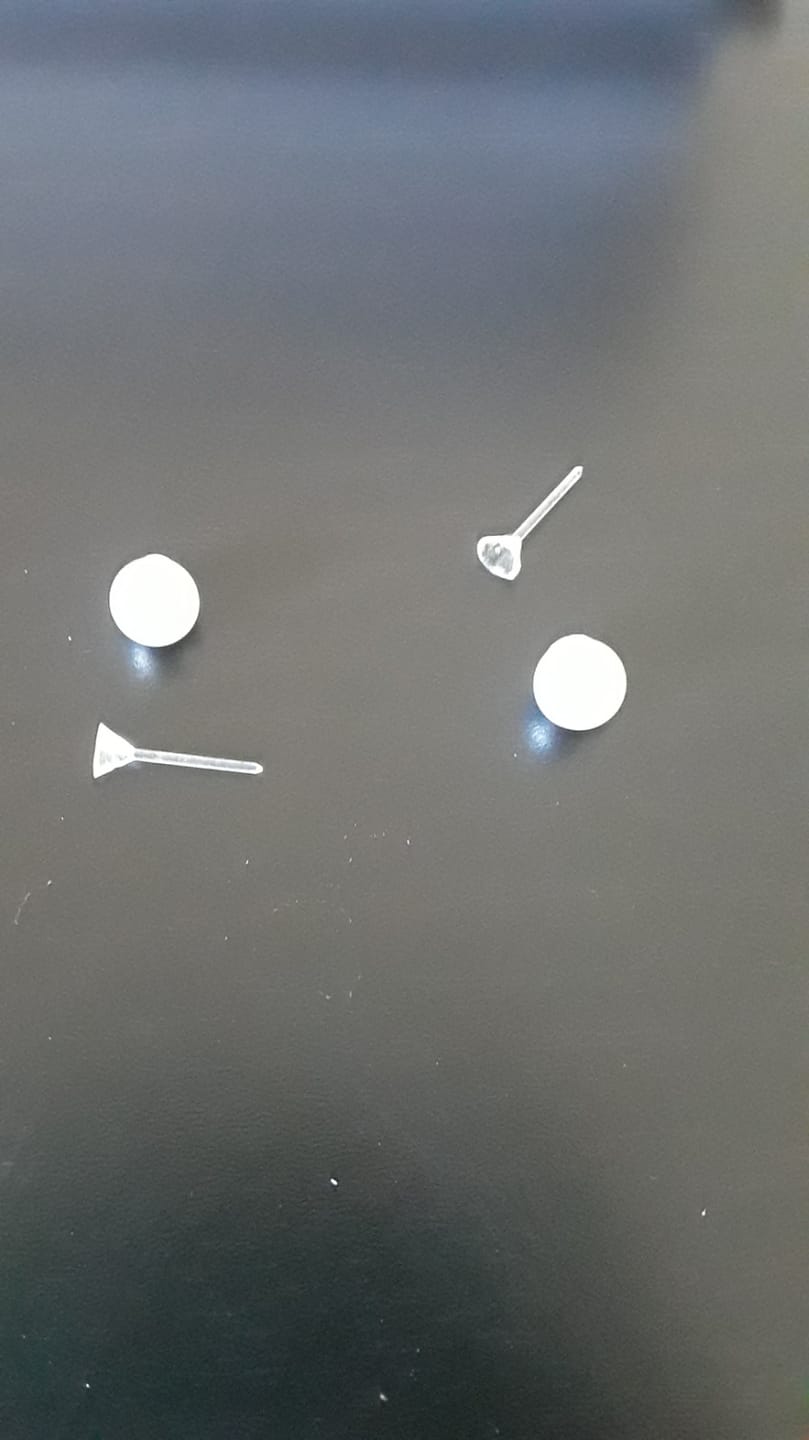 Customer photo review of Faux Pearl Studs Hypoallergenic Earrings for Sensitive Ears Made with Plastic Posts