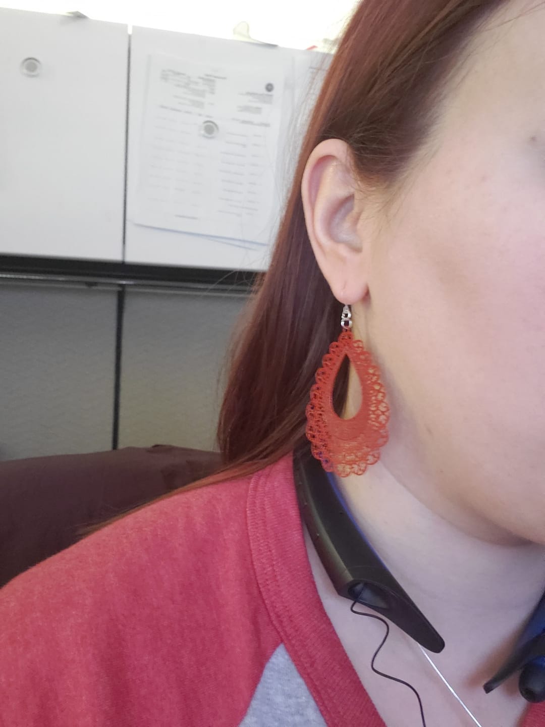 Customer photo review of Large Peacock Dangles Hypoallergenic Earrings for Sensitive Ears Made with Plastic Posts