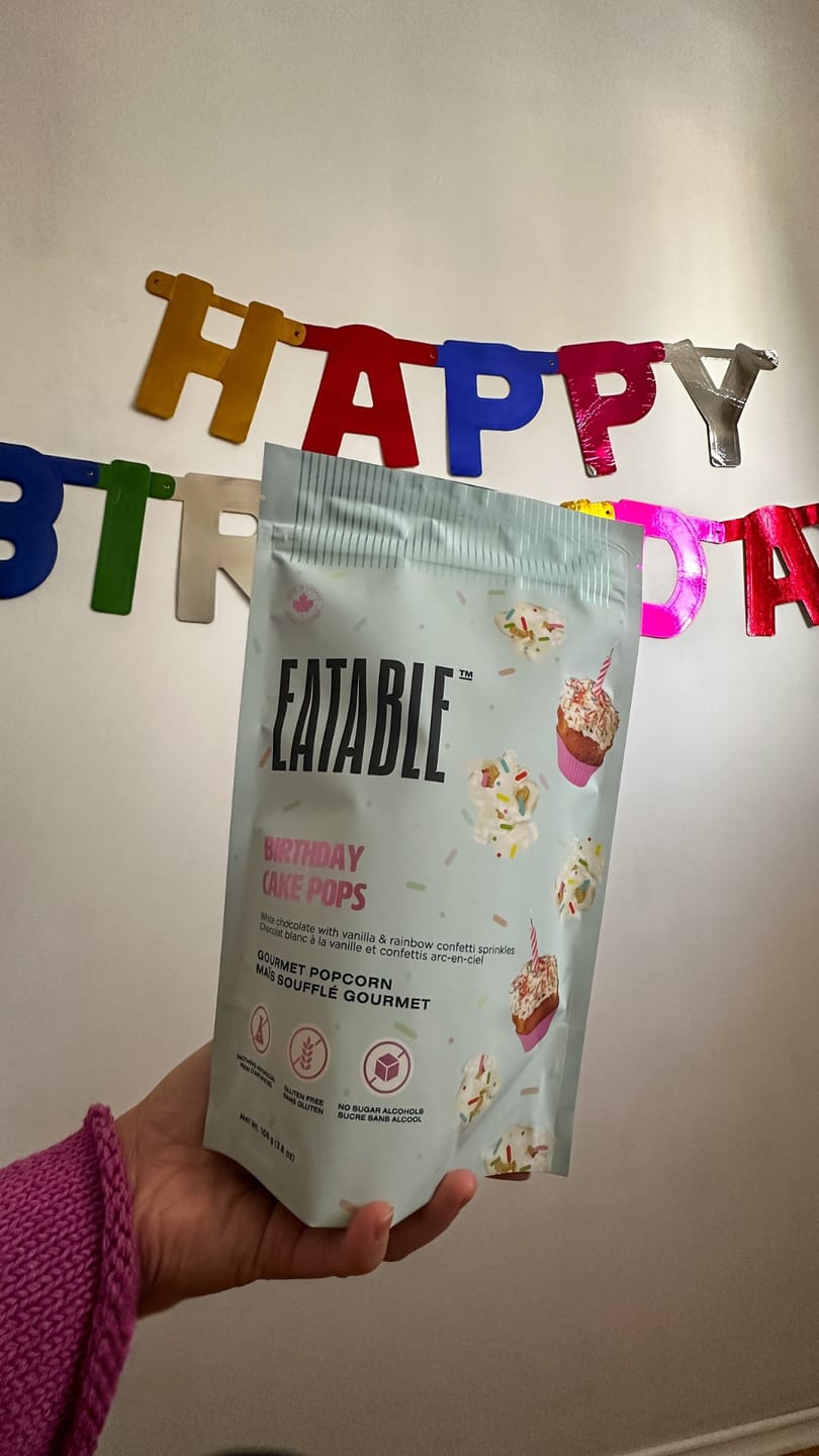 Customer photo review of Birthday Cake Pops (3.8oz) - White Chocolate Kettle Corn