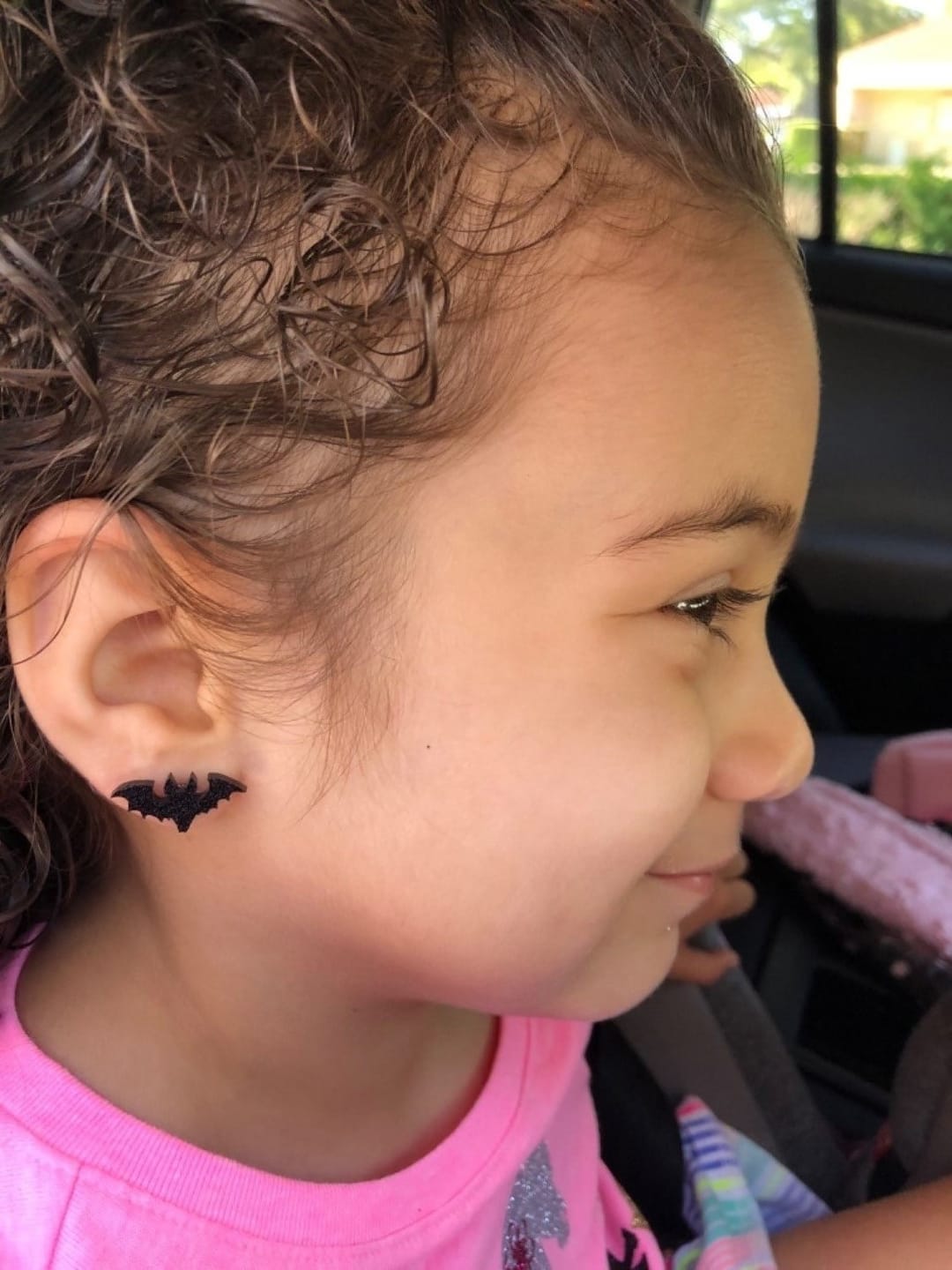 Customer photo review of Glitter Majestic Unicorn Studs Hypoallergenic Earrings for Sensitive Ears Made with Plastic Posts